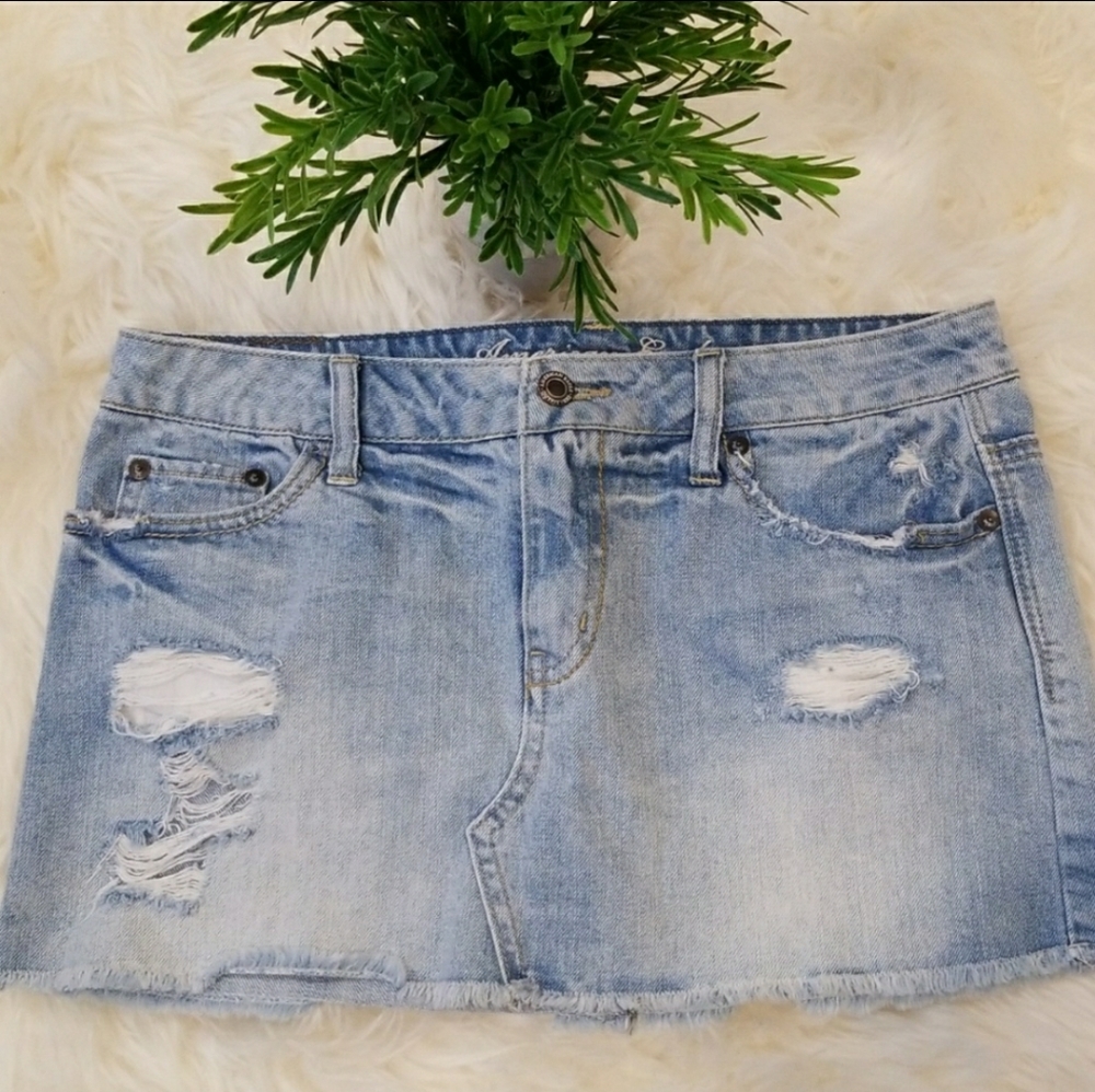 AEO Levi Distressed Mini Skirt | sz 4